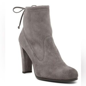 Stuart Weitzman Women's Glove Grey Genuine Suede Ankle Bootie Size 6.5